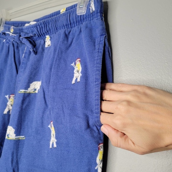 2 PAIR Old Navy flannel PJ pants men's size M 100% cotton red blue holiday‎ xmas - Picture 4 of 16